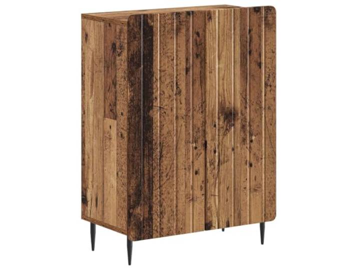 PUGYNBK ZWOLLE 3er-Set Badezimmerschränke, Altholz Feuchtigkeitsbeständig, wendbare Türen, 90 Grad, schlankes Design, offenes Regal