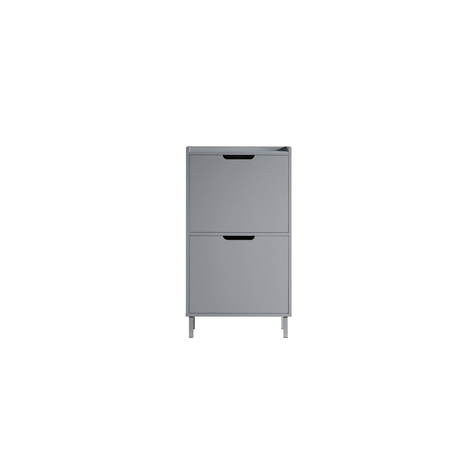 SoBuy Schuhschrank mit 4 Türen Hellgrau 50,3x17x90,5cm Modern