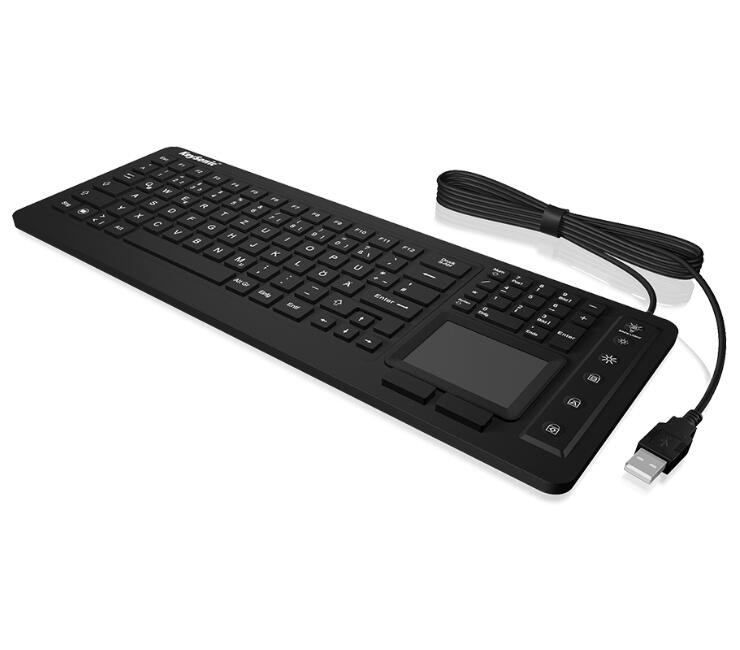 KeySonic KSK-6231INEL kabelgebundene Hygienetastatur mit Touchpad - QWERTZ DE - schwarz 28036