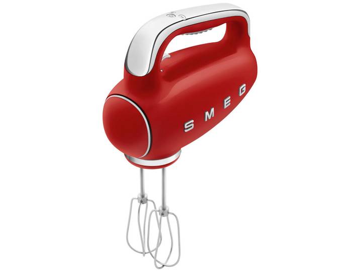 Smeg Handmixer 50'S Style, Rot, Chrom, Metall, Kunststoff, 22x37.8x22.1 cm, LED-Display, Küchengeräte, Mixer