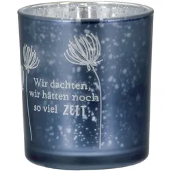 Windlicht Trauer dunkelblau 8cm Variante 3
