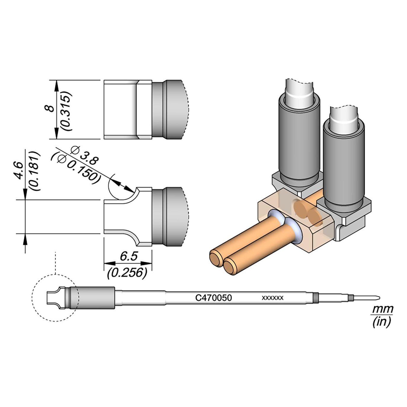 JBC Lötspitze für spezielle Steckverbinder, D 3,8 mm, C470050 (Lötspitze) (C470050)