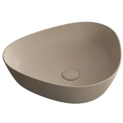 VitrA Plural Aufsatzschale 7812B474-0016 47 x 40 x 13 cm, Tonerde matt, asymmetrisch, ohne Überlauf/Hahnloch