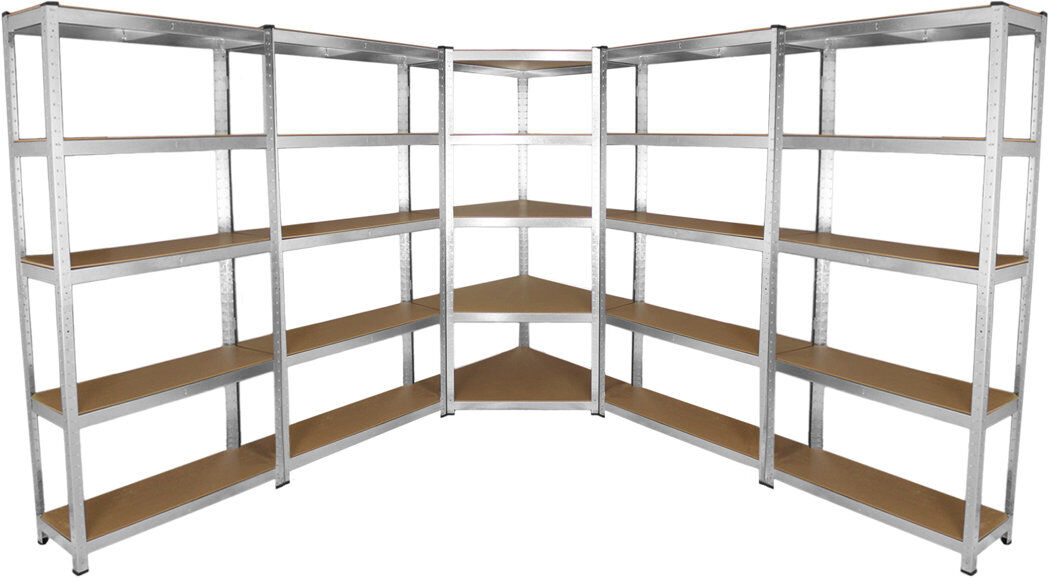 WFX Utility 90 cm W Steel Adjustable Height Shelving Unit Storage Rack Silver 180cm H X 90cm W X 30cm D