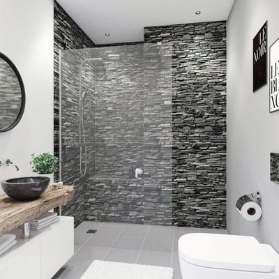 BREUER Duschrückwand Verblender dunkel 210 x 100 cm 9482514000202