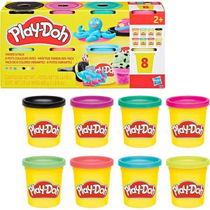 Play-Doh Knete G06925X0 Kräftige Farben, ab 2 Jahren, farbig sortiert, 8 Dosen je 85g