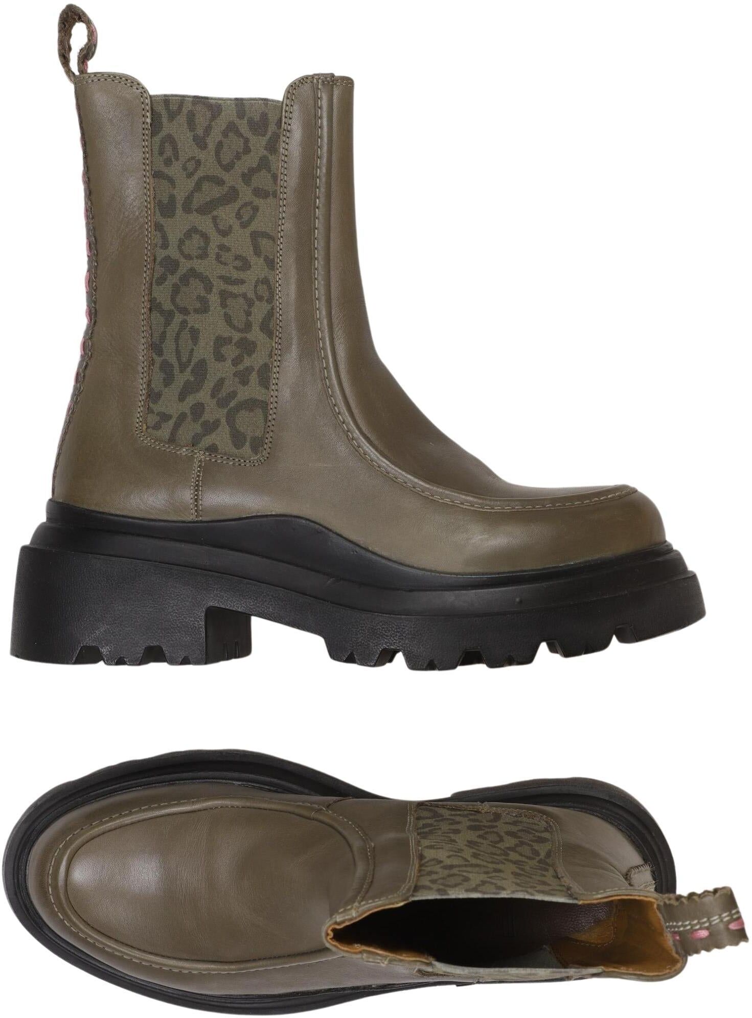 Crick IT Damen Stiefelette, Grün, Gr. EU 38, Leder - Second Hand