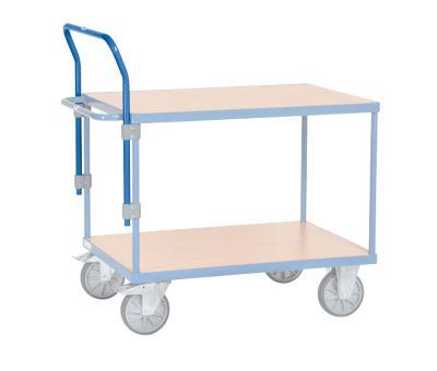 fetra Schiebebügel für schwere Tischwagen, Stahl, blau, B 805 mm, anschraubbar, höhenverstellbar