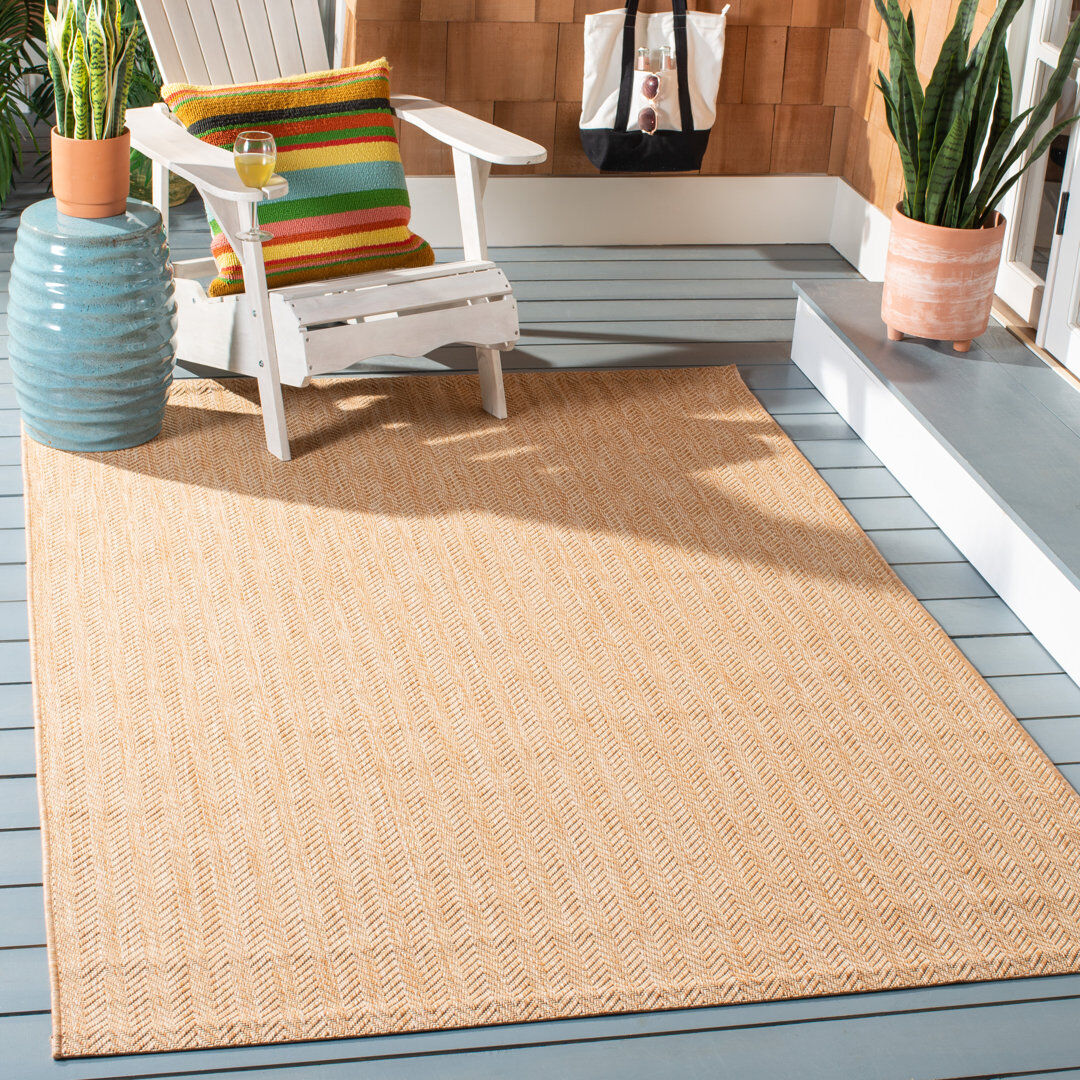 Brayden Studio Caletha Natural/Cream Indoor/Outdoor Rug Tan Rectangle 201 x 290 cm