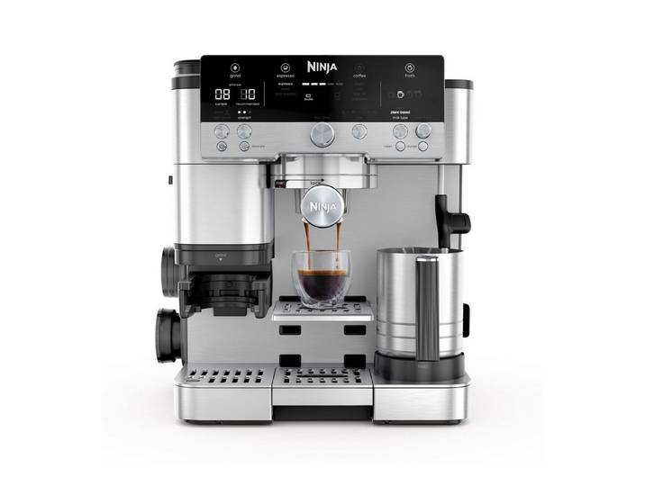 NINJA Siebträgermaschine ES601EU, Integriertes Kegelmahlwerk, Barista Assist Technology, 3-in-1 Maschine