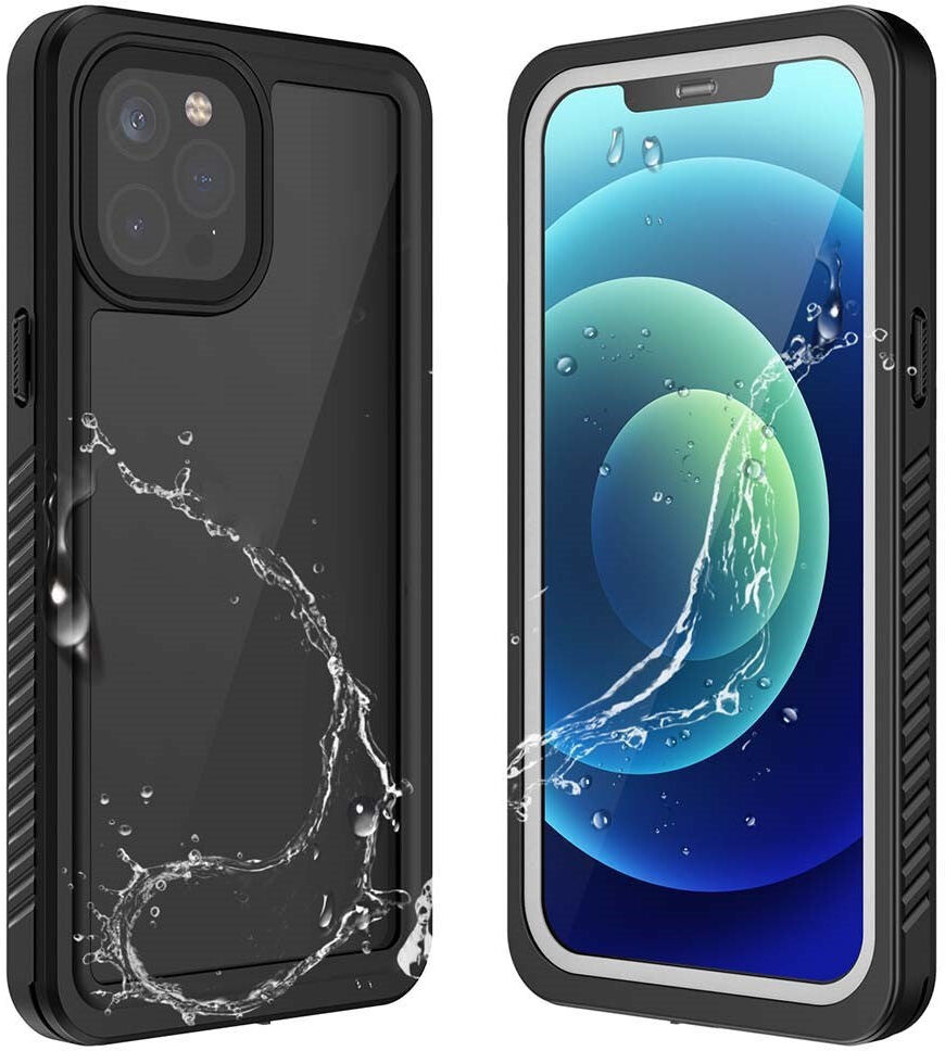 INCOVER iPhone 12 Pro IP68 Støv- & Vandtæt Case - Gennemsigtig / Sort