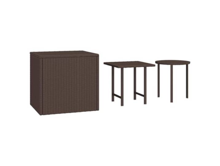 Favemtsl 3er Set Beistelltische Poly Rattan Braun für Garten Balkon Vielseitiges dreiteiliges Tischset aus Polyrattan mit Stahlrahmen für Terrasse, Balkon und Wohnzimmer.