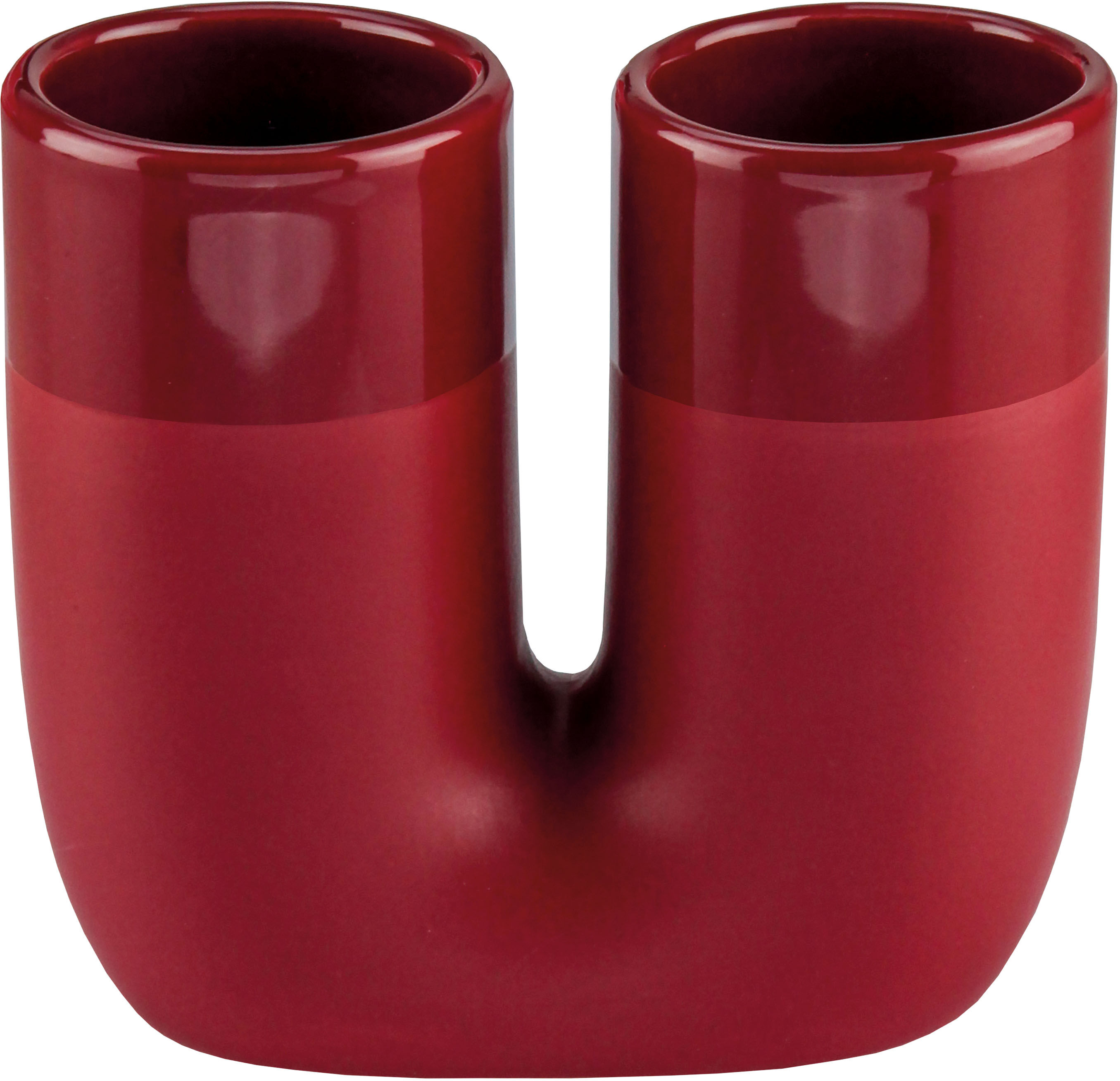 Zahnbürstenhalter KLEINE WOLKE "Deep", rot (granat), B:12cm H:5,6cm L:11cm Ø:11cm, Steinzeug, Zahnputzbecher, Zahnbürstenhalter granat Einheitsgröße