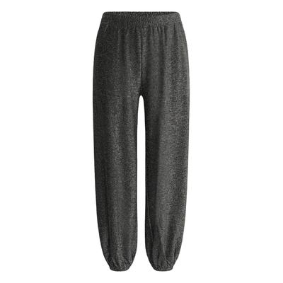 Jerseyhose KAFFE CURVE "KAFFE Curve Jerseyhose KCrebaccy", Damen, Gr. S, Normalgrößen, silber (silber schwarz glitter), Hosen Jerseyhose