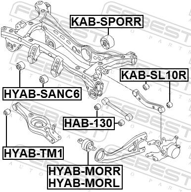 Febest Lagerung, Lenker Hyab-Morl Vor Der Achse Für Hyundai