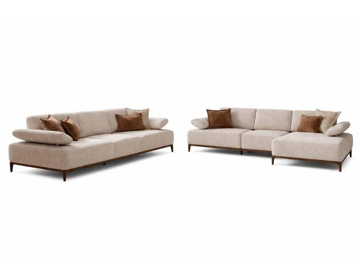 JVmoebel Ecksofa Wohnzimmer Set Modern Weiß Ecksofa L-Form Designer-Set Minimalismus, 4 Teile