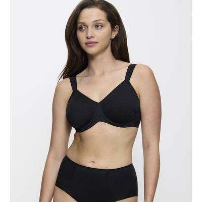 Minimizer-BH TRIUMPH "Essential Minimizer", Damen, Gr. 70, Cup F, schwarz, Obermaterial: 71% Polyamid, 29% Elasthan (LYCRA), gemustert, leicht glänzend, unifarben, BHs Minimizer-BH, schimmerndes Jacquard-Muster, mit Bügel