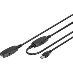 Digitus USB-Kabel USB 3.2 Gen1 USB-A Stecker, USB-A Buchse 10.00 m Schwarz Geschirmt, doppelt geschirmt DA-73105
