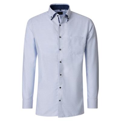 Businesshemd VENTI "VENTI Businesshemd Langarm gestreift", Herren, Gr. 39, Normalgrößen, blau, 100% Baumwolle, gestreift, comfort fit, Hemden