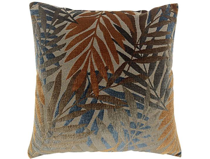 Zierkissen Flory 45x45cm braun/blau - Farbe: braun / blau - Material: 100% POLYESTER - Zierkissen