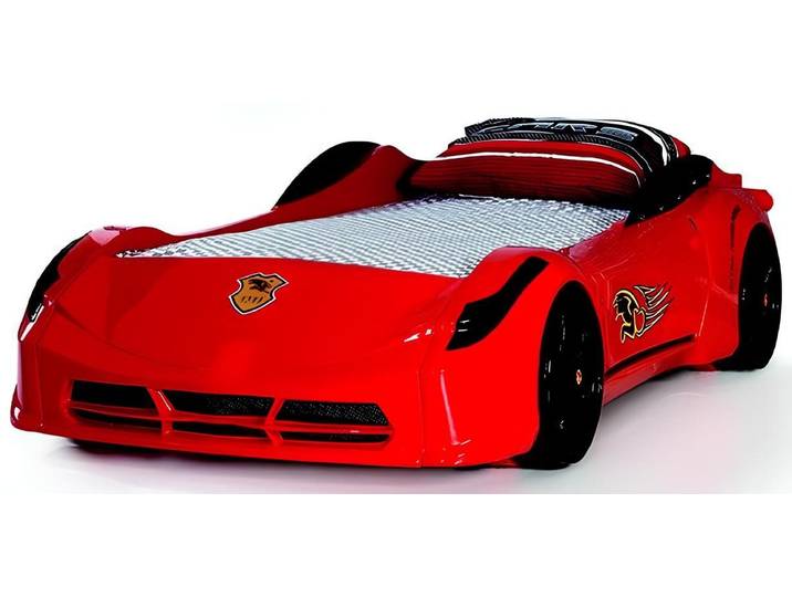 Xlmoebel Autobett Schwarzes Holz-Bett im Rennauto-Design für Kinderzimmer (Autobett, 1-tlg., Autobett), Hergestellt in Europa
