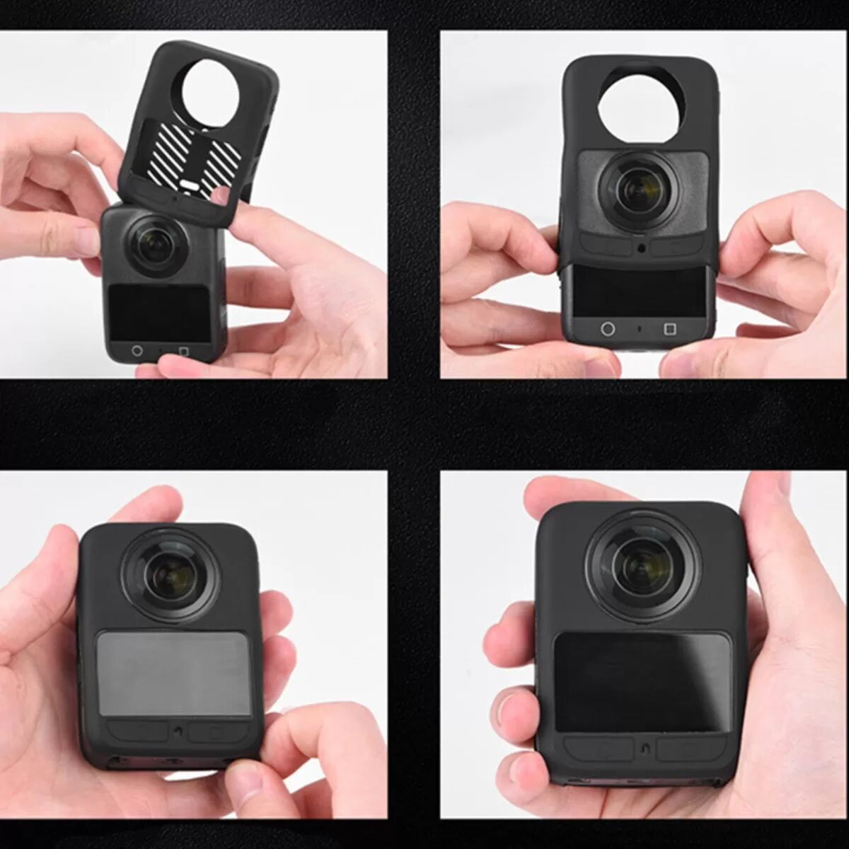 INF Coque protectrice en silicone avec capuchon d'objectif compatible avec DJI Osmo 360 - Antichoc et anti-poussière