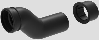 Eisenberg Sanit WC coude de raccordement 58937000000 divisé par 80 mm, noir, DN 90/100