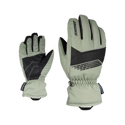 Skihandschuhe ZIENER "LAVIVI-Z AQUASHIELD JUNIOR", Mädchen, Gr. 3,5, grün (schwarz.dusty grün), Kunstfaser, Handschuhe, warm, wasserdicht, winddicht, atmungsaktiv