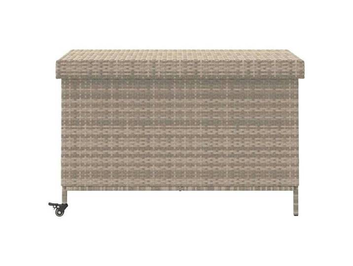 Moderne Boîte de rangement de jardin - grande espace - et roues gris clair résine tressée - pour terrasse gbf362187