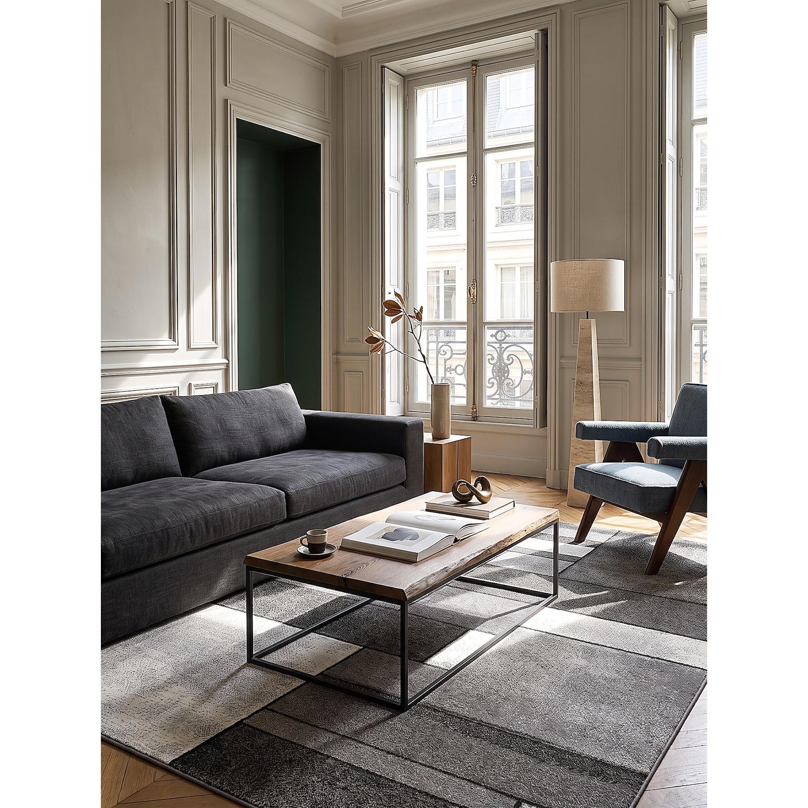 Teppich Kurzflor Grau 160x230 cm - BIENO Kadima Design
