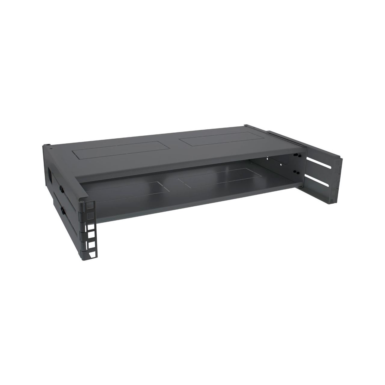 InLine 19" Rack zur Wandmontage, 2HE, 24-40cm Tiefe, mit Abdeckung, schwarz