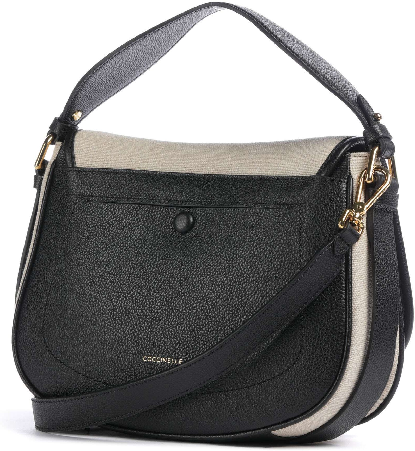 Coccinelle Mavery Canvas Handtasche, beige,schwarz