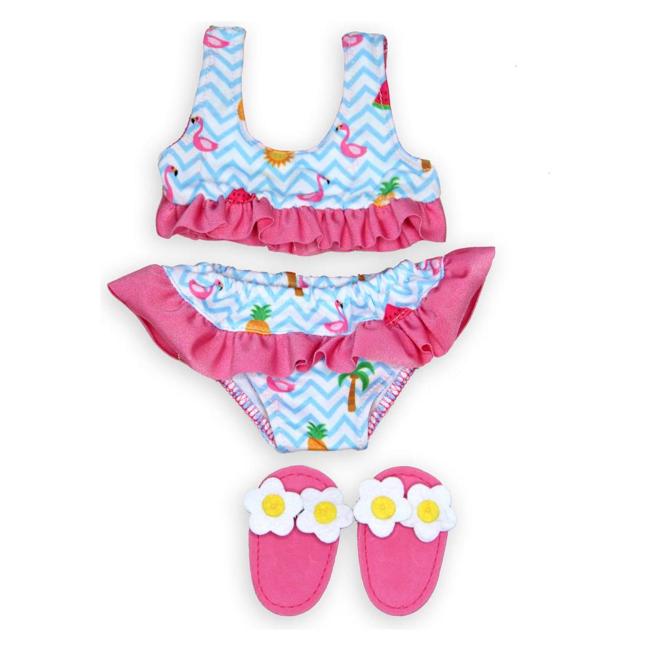 Heless Puppen Bikini mit Pantoffeln Flamingo (10224509)