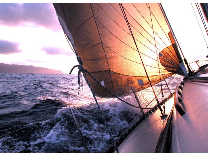 Fototapete PAPERMOON Sailing to Sunset , bunt, B:1,5m L:1,11m, Vlies, Tapeten, Fototapete