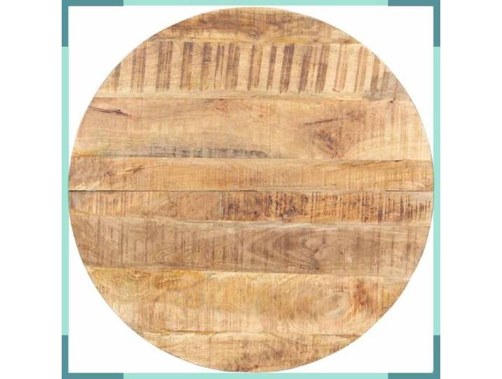 FHE Table de salle à manger de manguier brut - Bois - Cuisine - Robuste - 80 cm