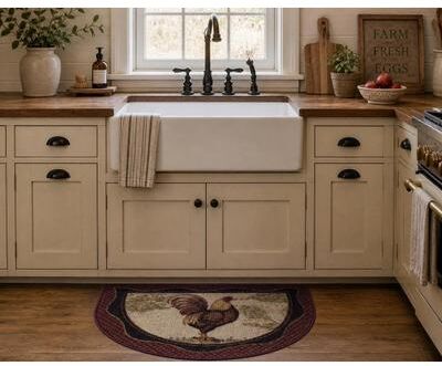 Mayberry Rug Cozy Cabin Rooster Washable Accent Rug