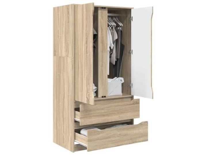 vidaXL Kleiderschrank Sonoma-Eiche 79,5 x 49 x 156 cm Holzwerkstoff, Moderner Kleiderschrank, robuster Stauraum, Kleiderorganizer mit viel Platz, vertikales Möbelstück