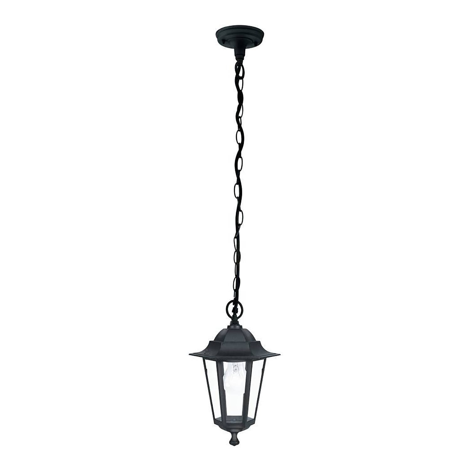 Eglo Laterna 4 Buitenverlichting voor aan het plafond - Zwart - Transparant Glas - IP44
