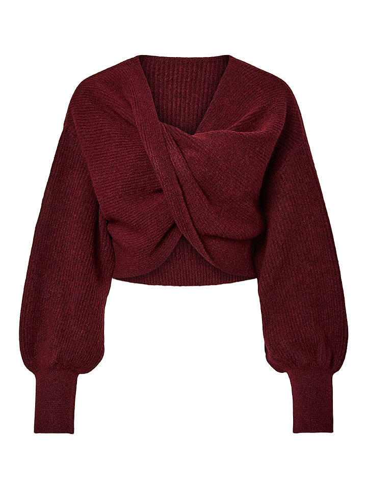 Pieces Pullover in Bordeaux - XS