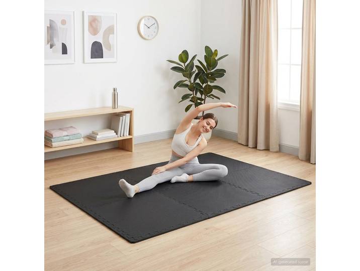 vidaXL Pool Bodenschutzmatte 24 stk. Schwarz 8,64 ㎡ EVA-Schaum