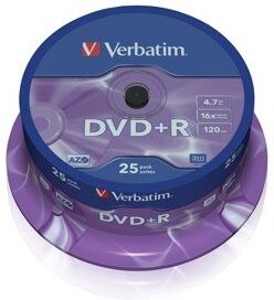 Verbatim Dvd+r 16x 4,7gb Spindel, 25 Stk