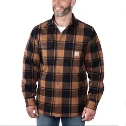 Carhartt Jacke Flannel Sherpa-Lined Shirt Jacket 105939 - carhartt brown - M