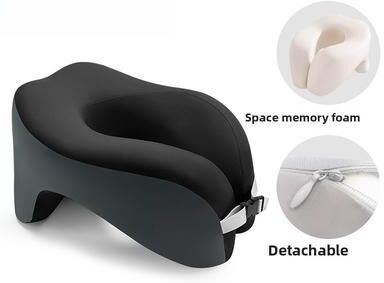 Uplifted Trends Memory Foam Travel Neck Pillow Portable Cervical Support For Ultimate Comfort blue