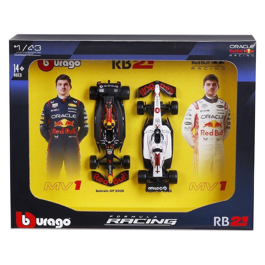 Bburago F1 2 Pack Red Bull Racing RB21 2025 Verstappen 1 Scala 143 (MOD0701)