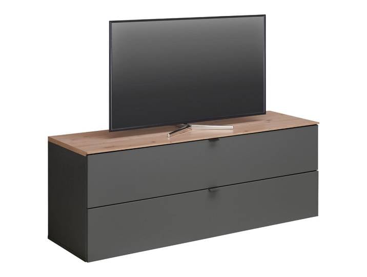 Hom`in Tv-Element, Graphit, Eiche Artisan, 1 Schublade(n) Schubladen, 140x62x44 cm, Kabeldurchlass, Wohnzimmer, TV Möbel, TV-Racks