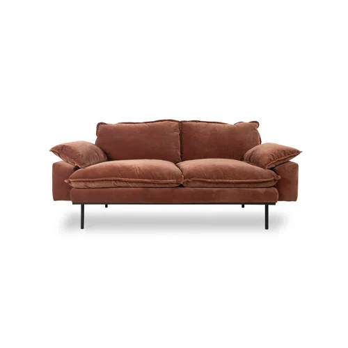 HKliving Retro 2-zitsbank - Rood