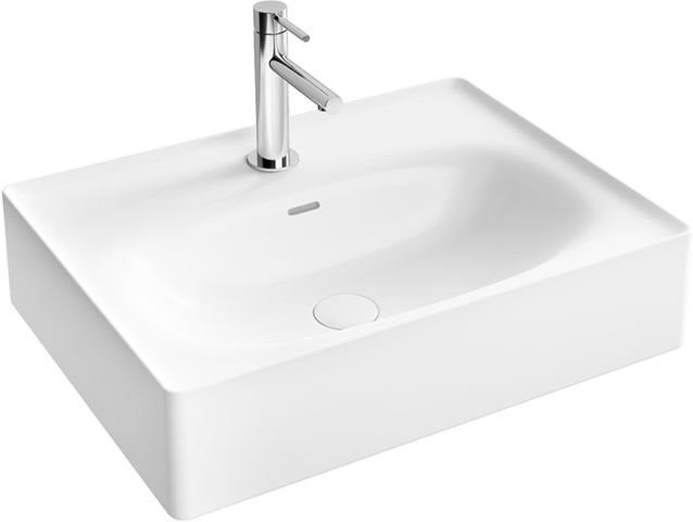 VitrA Equal Waschtisch 7241B403-0001 60x45cm, mit Hahnloch mittig/Überlaufschlitz, weiß