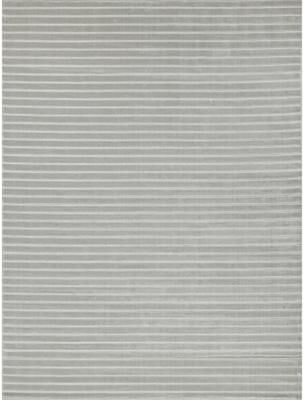Exquisite Rugs Amani Modern handloomed Silky Nylon Light Silver Area Rug