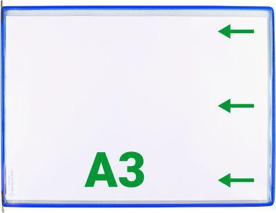 Sichttafel Tarifold DIN A3 quer, 10 St., alle Trägersysteme, Metalldrehzapfen, blau