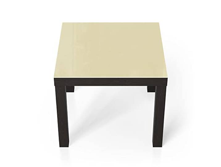 DEQORI Glastisch schwarz klein 55x55 cm Unifarben - Beige ausgefallener Beistelltisch aus Glas Hochglanz Couchtisch fürs Wohnzimmer moderner Couch Tisch mit Design